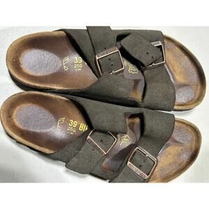 Birkenstock Arizona Suede Leather Thyme Women's 39 Slip On Sandal